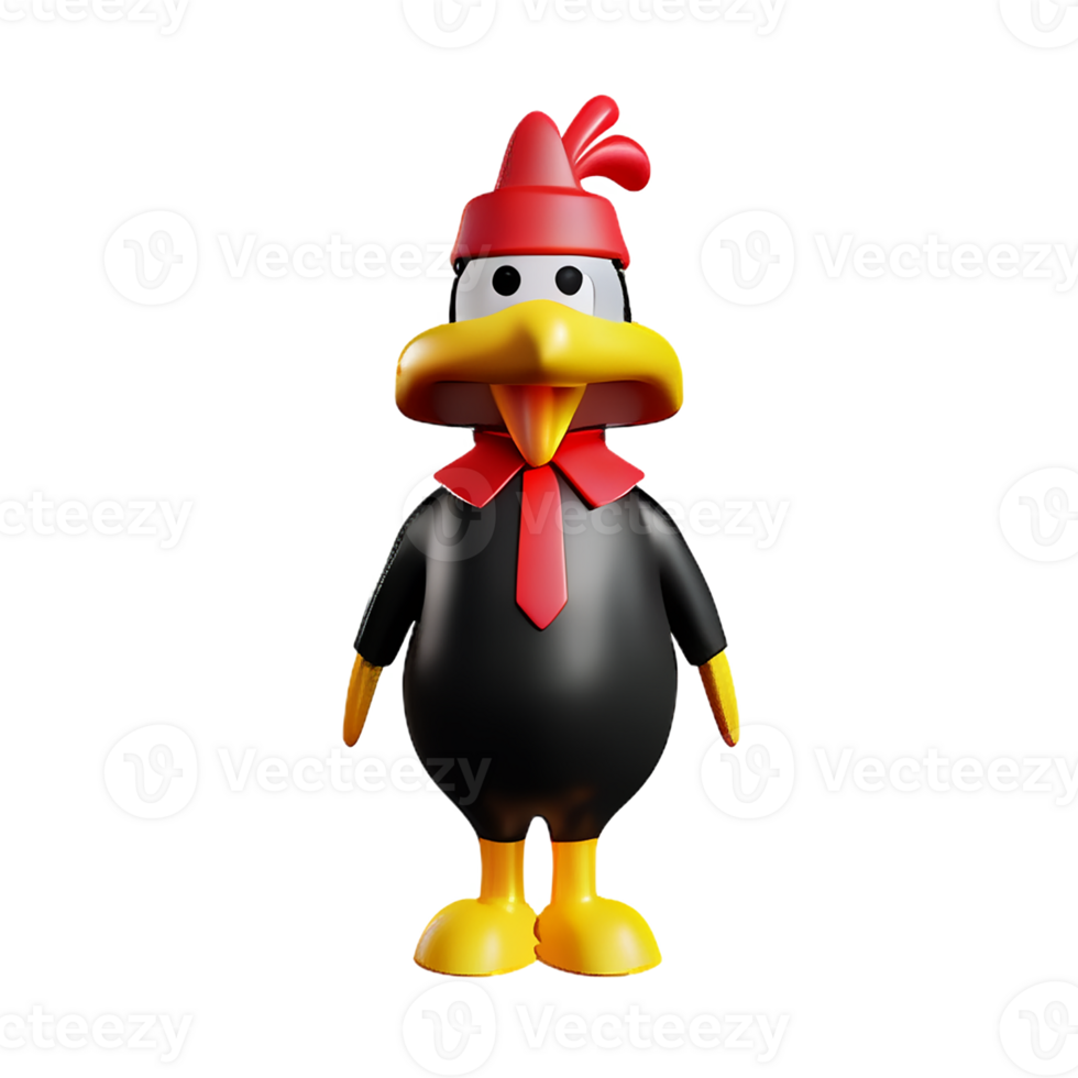 rooster 3d rendering icon illustration png