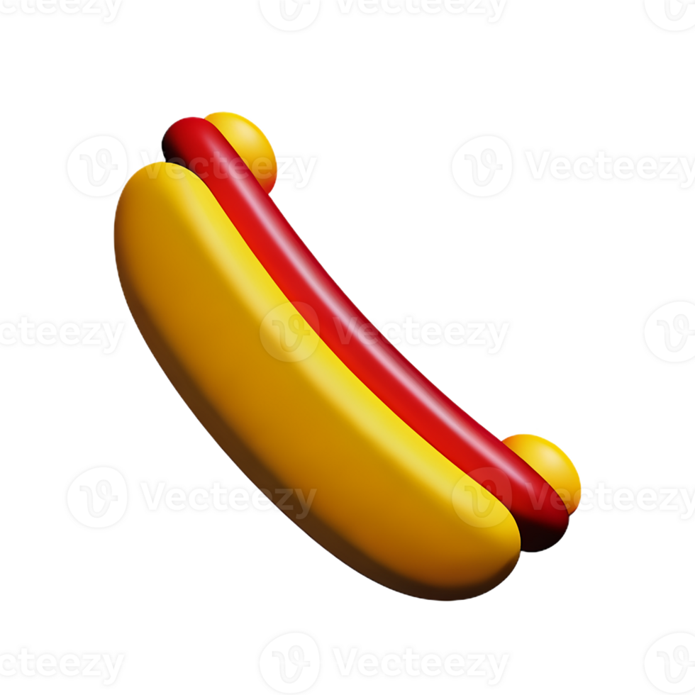 hot dog 3d rendering icon illustration png
