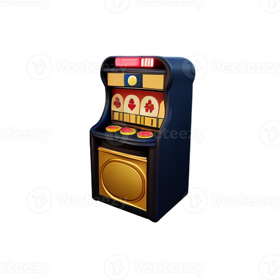 slot machine 3d rendering icon illustration png