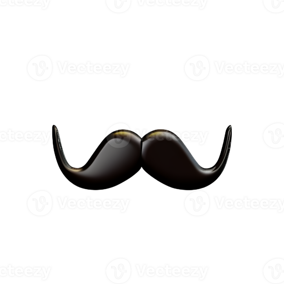 mustache 3d rendering icon illustration png