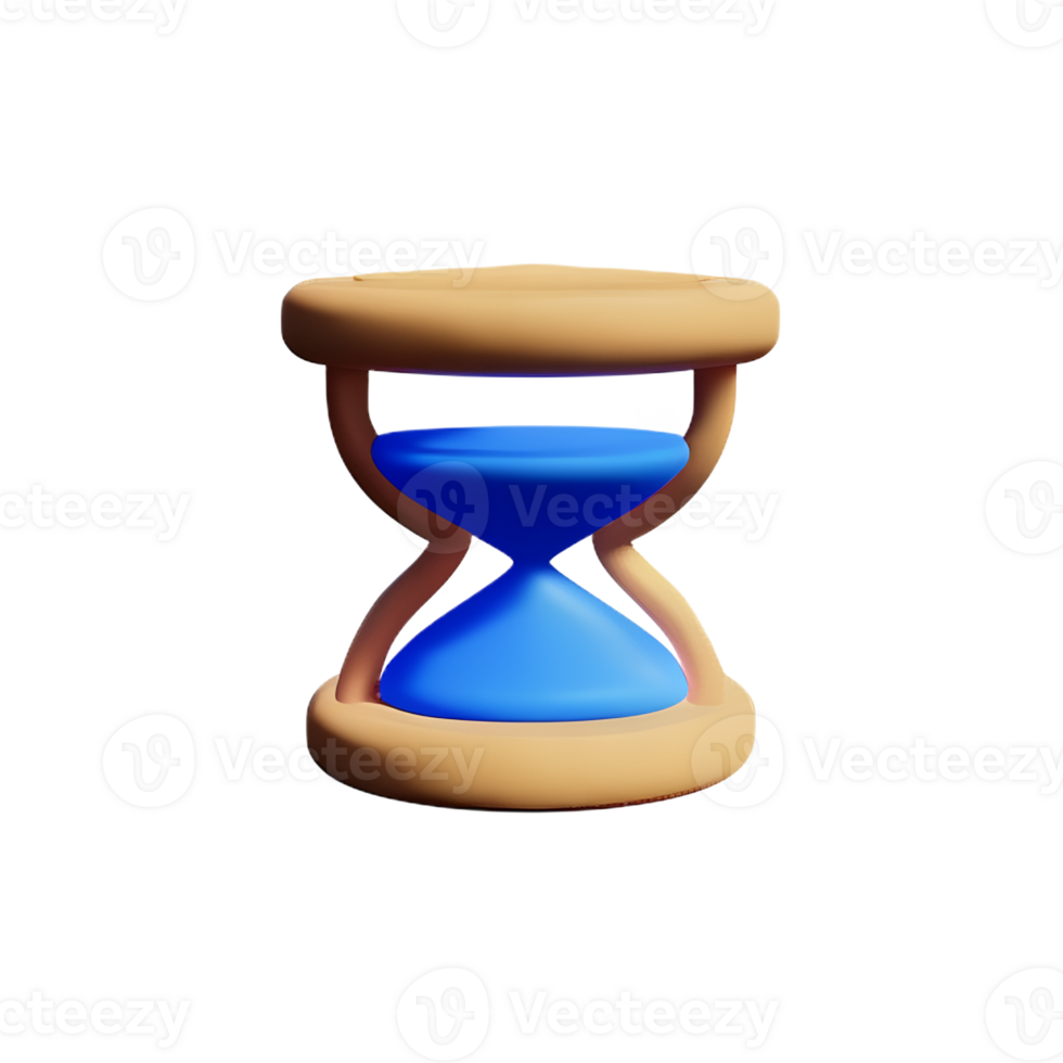 hourglass 3d rendering icon illustration png