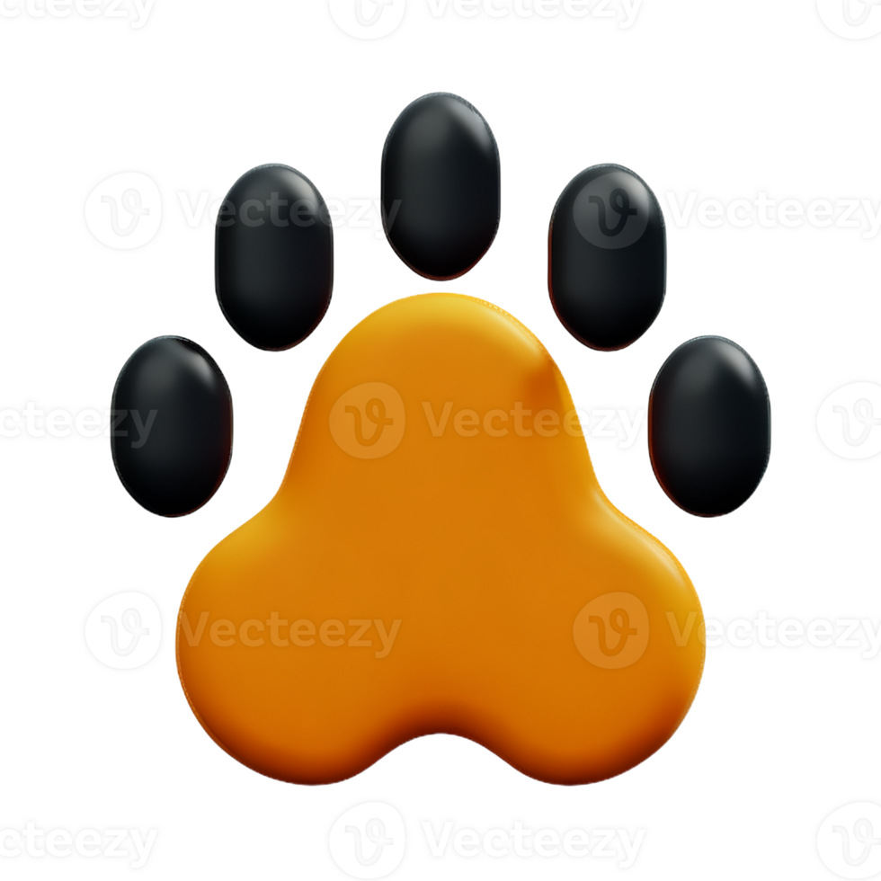 dog paw 3d rendering icon illustration png