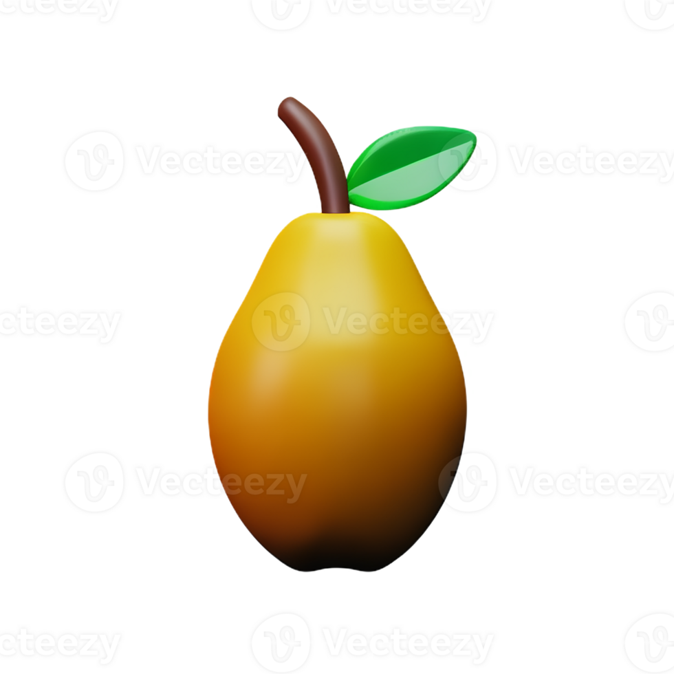 pear 3d rendering icon illustration png