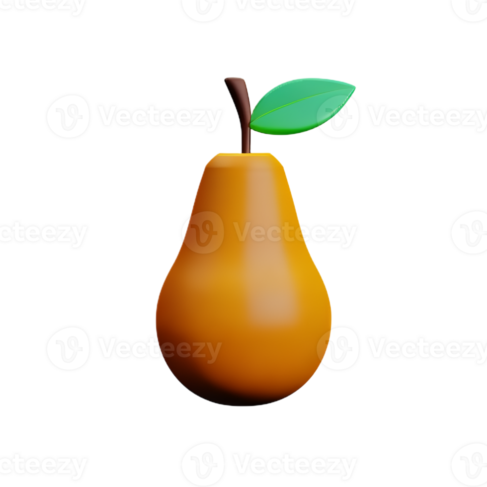 pear 3d rendering icon illustration png