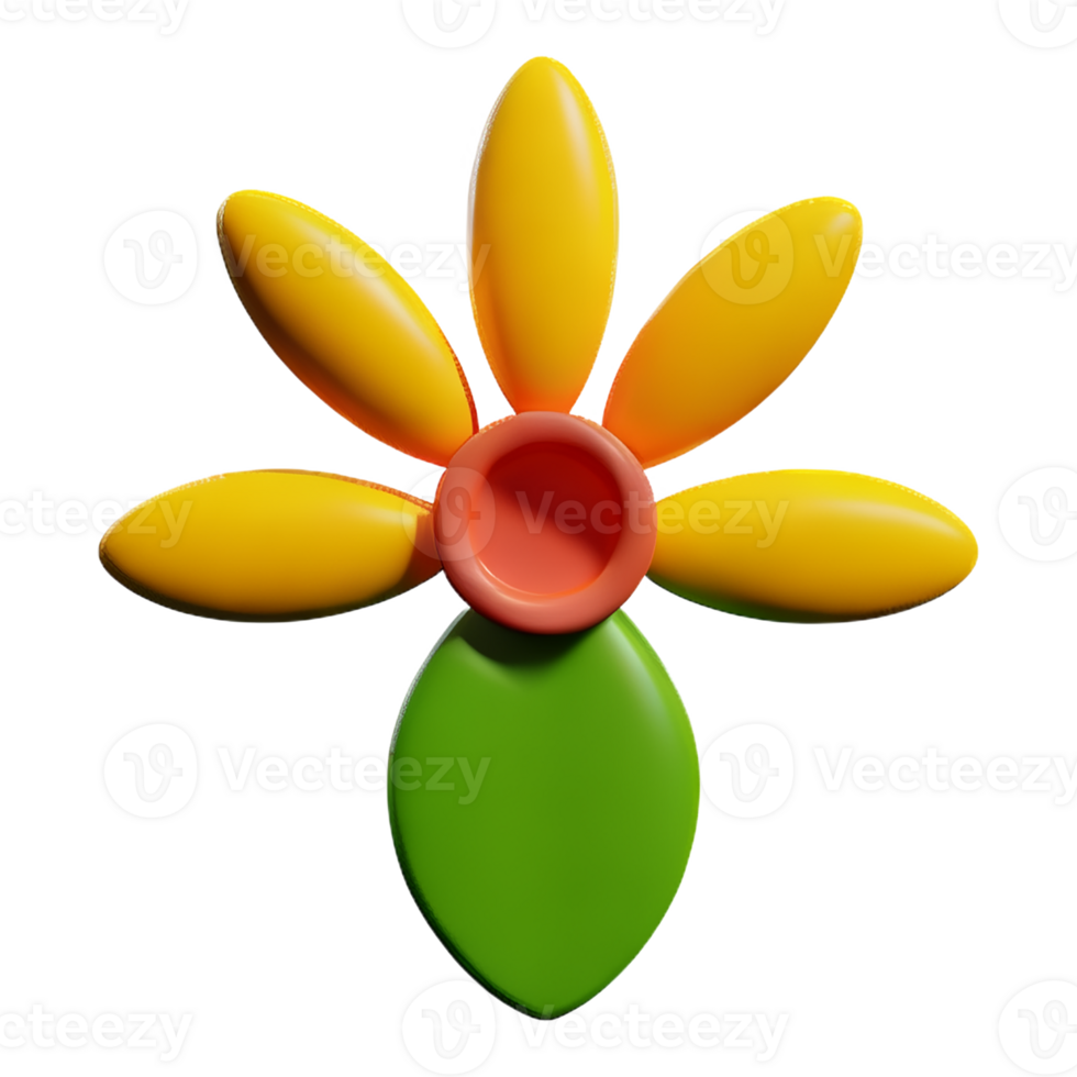 wild flowers 3d rendering icon illustration png