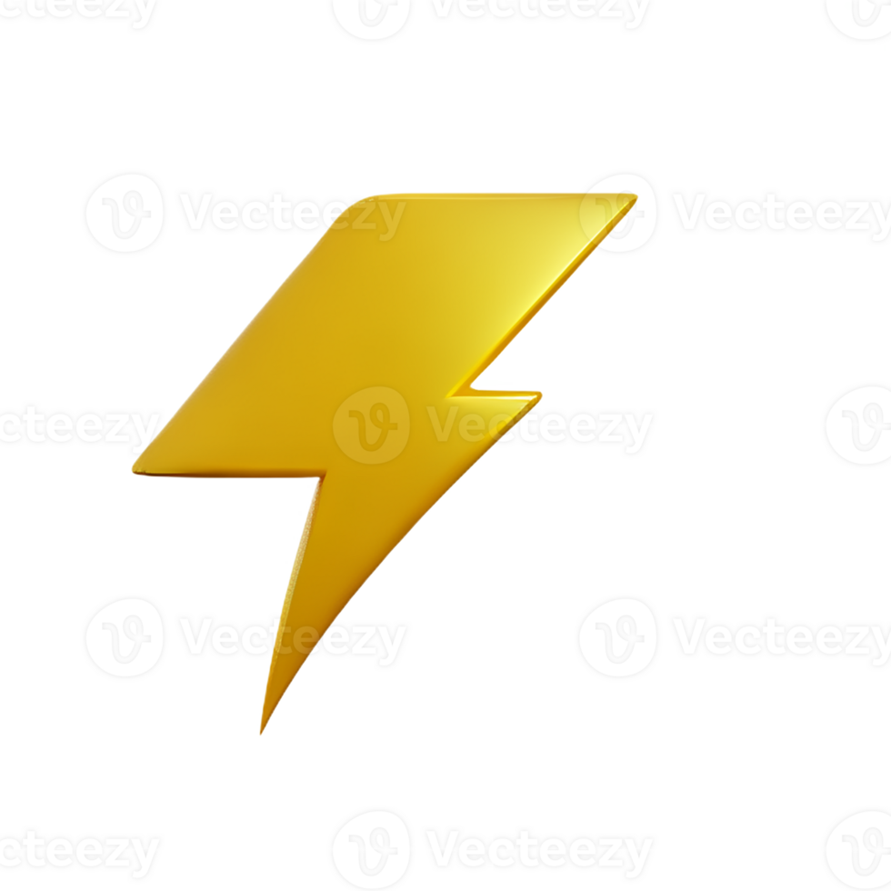 lightning bolt 3d rendering icon illustration png