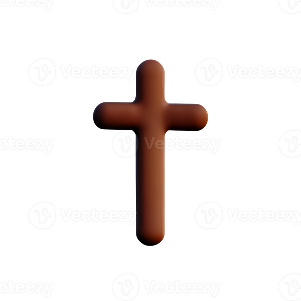 christian cross 3d rendering icon illustration png