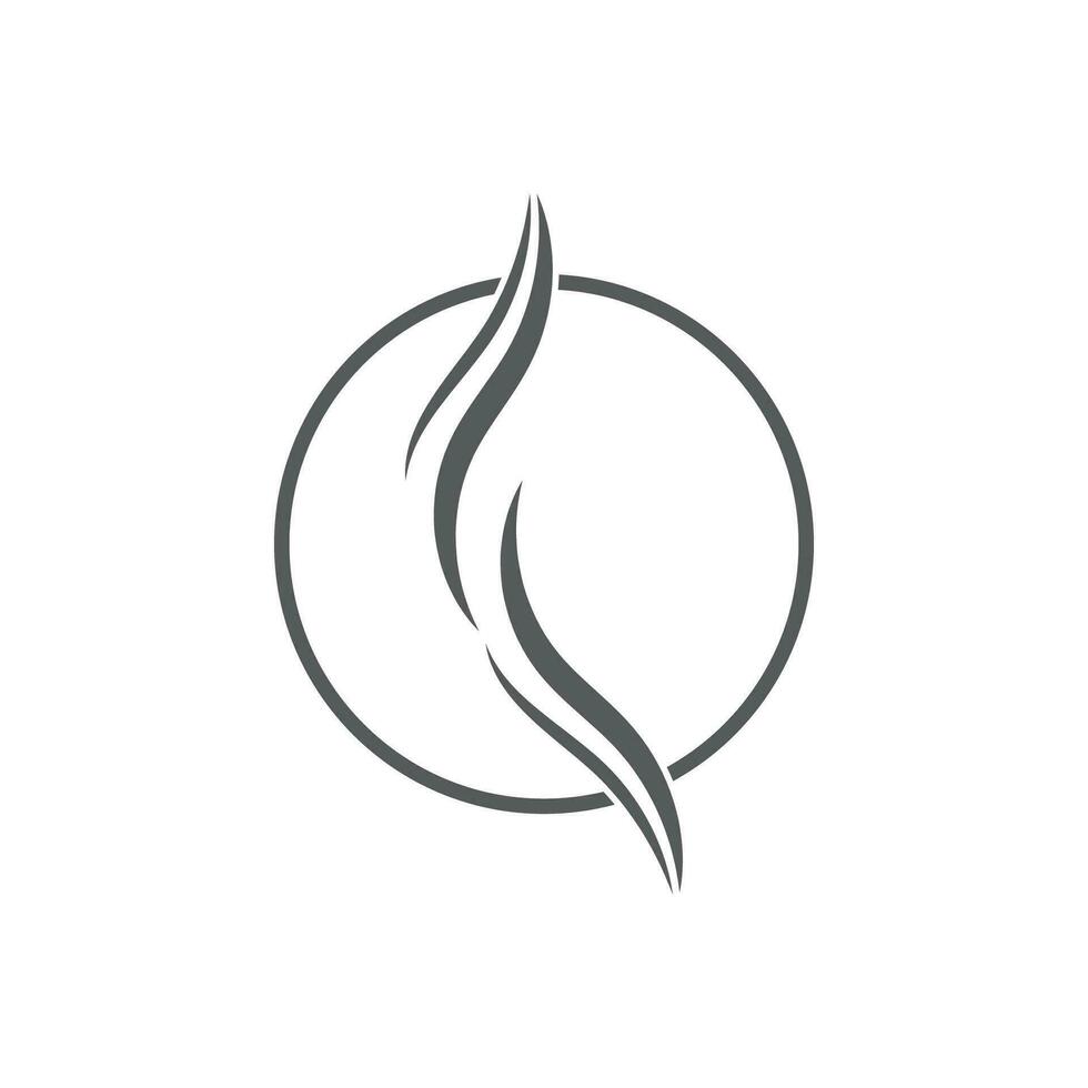 hair wave logo vector illustration design