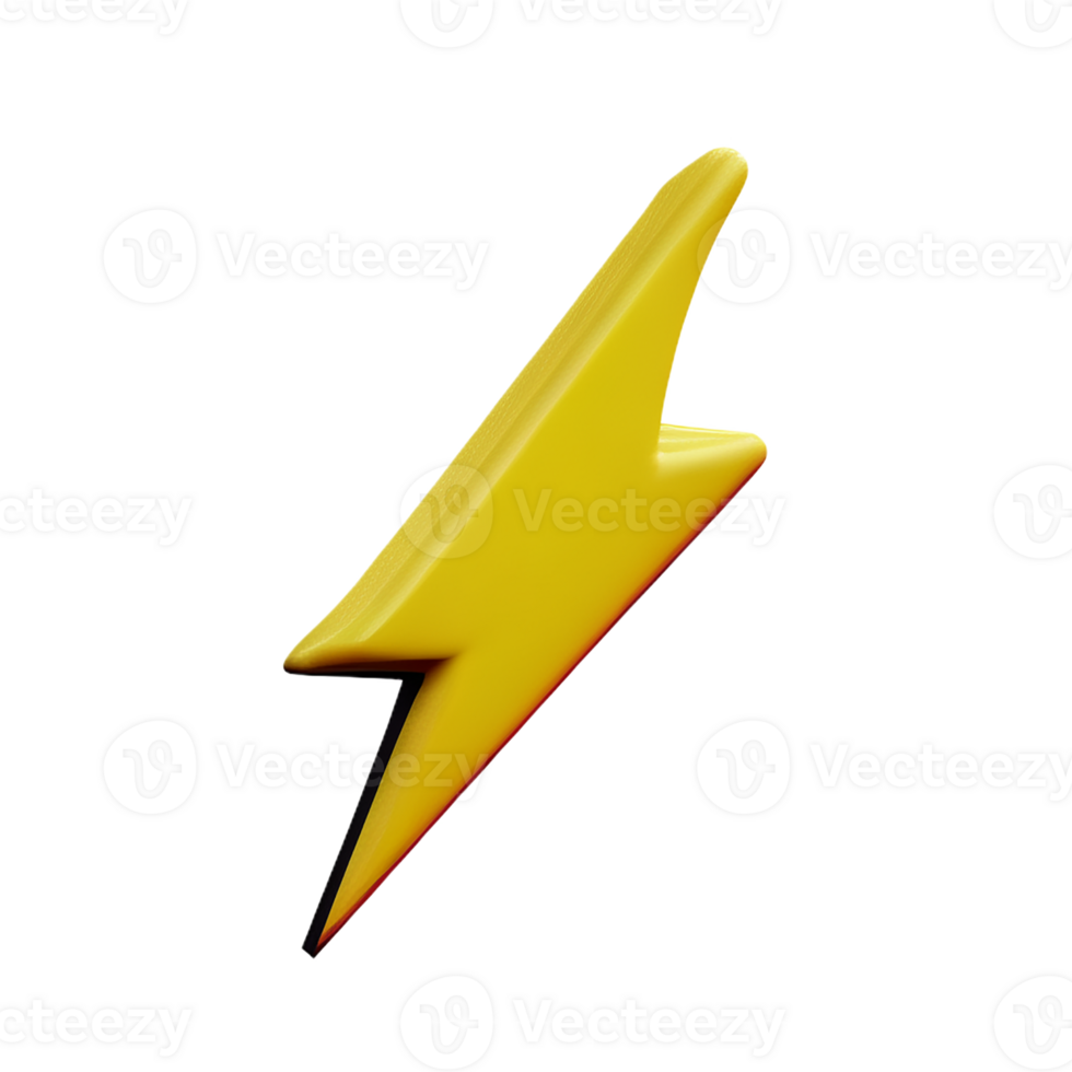 lightning bolt 3d rendering icon illustration png