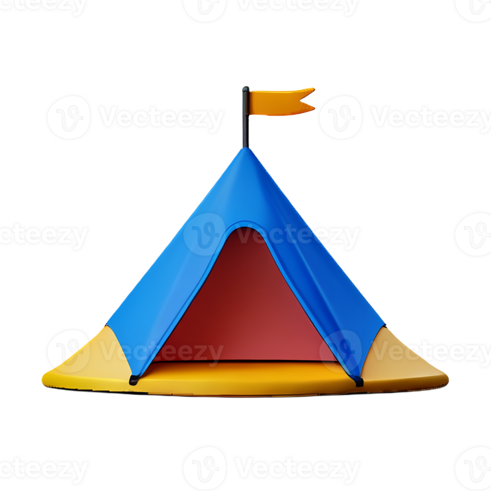 tent 3d rendering icon illustration png