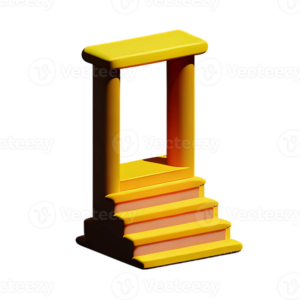 stairs 3d rendering icon illustration png