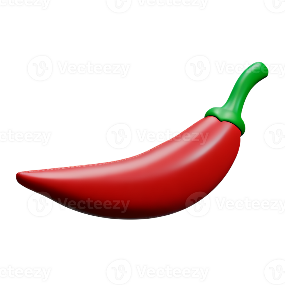 chili 3d rendering icon illustration png