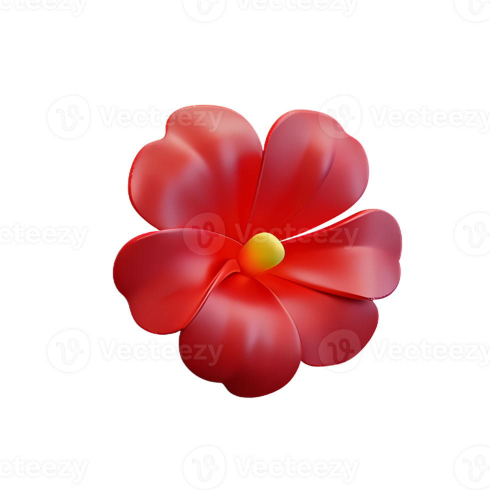 hibiscus 3d rendering icon illustration png