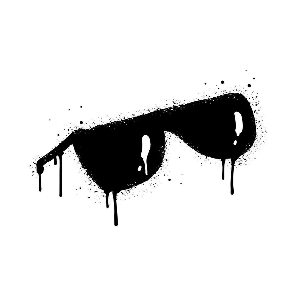 Spray painted graffiti of Glasses icon in black over white. isolated on white background. vector illustration