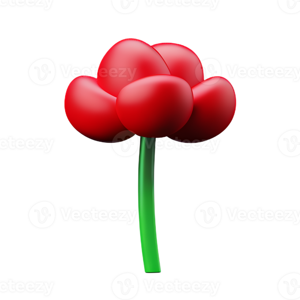 hibiscus 3d rendering icon illustration png