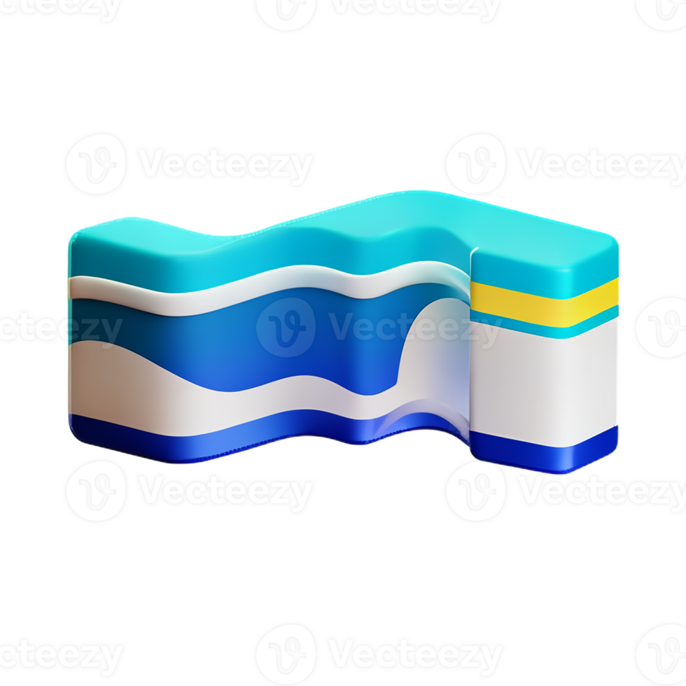 ocean waves 3d rendering icon illustration png