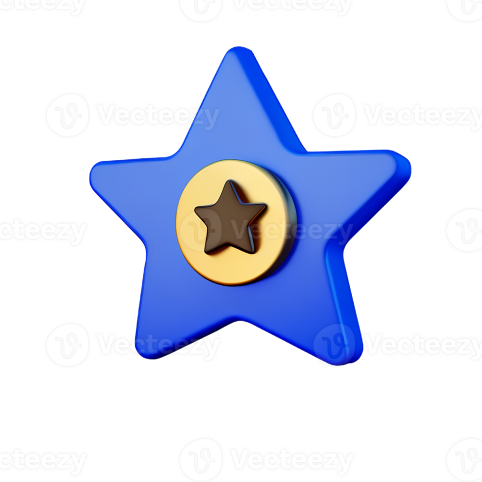 review 5 star 3d rendering icon illustration png