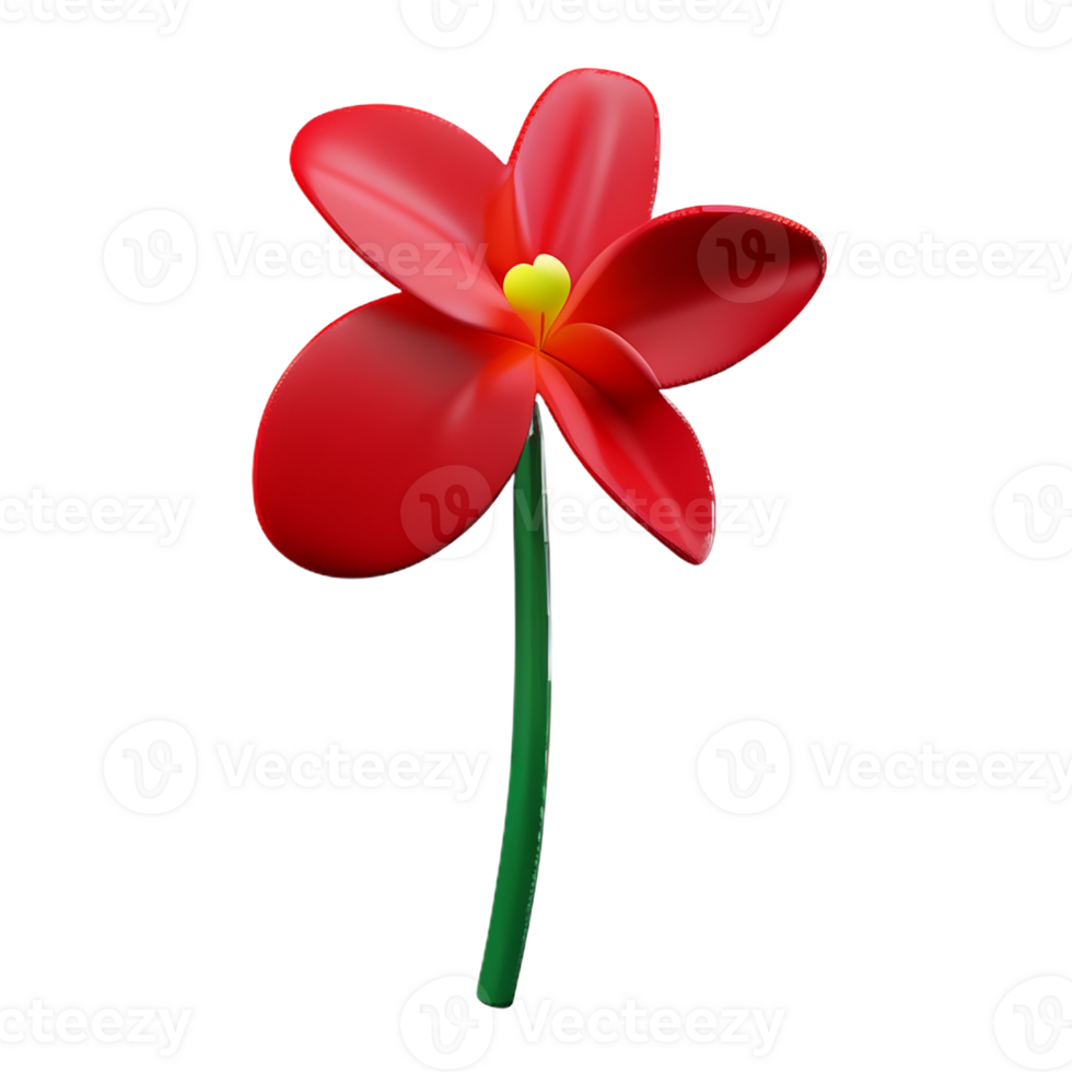 hibiscus 3d rendering icon illustration png