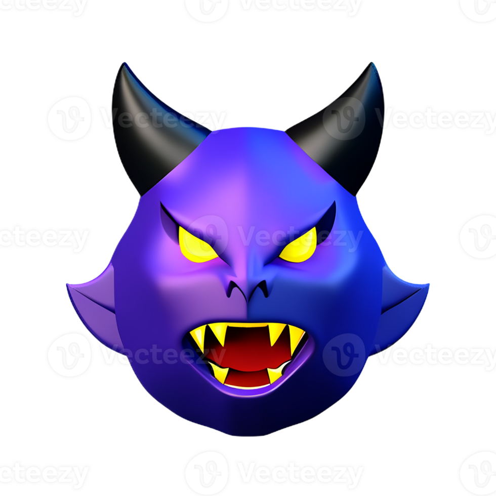 demon 3d tolkning ikon illustration png