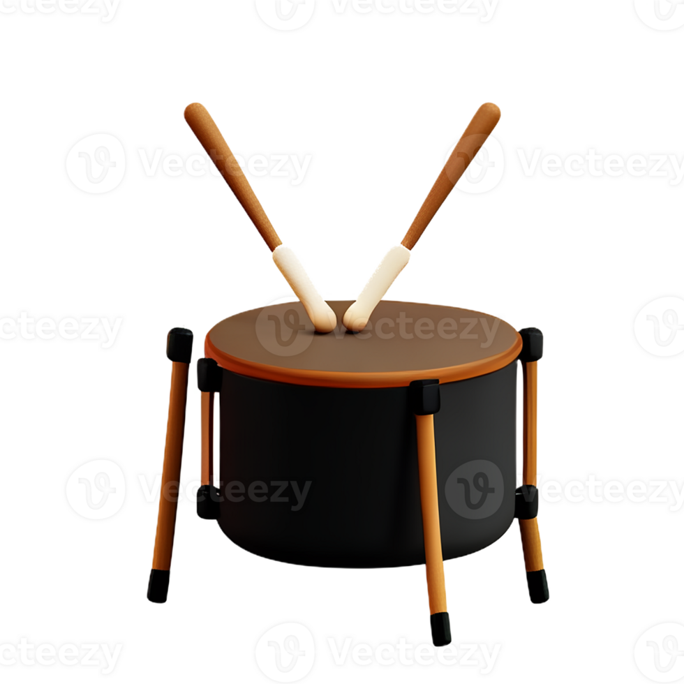 drum 3d rendering icon illustration png