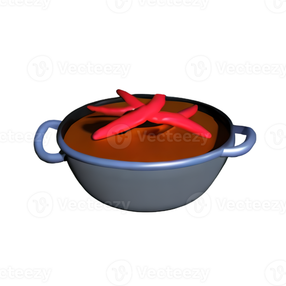 chili 3d rendering icon illustration png