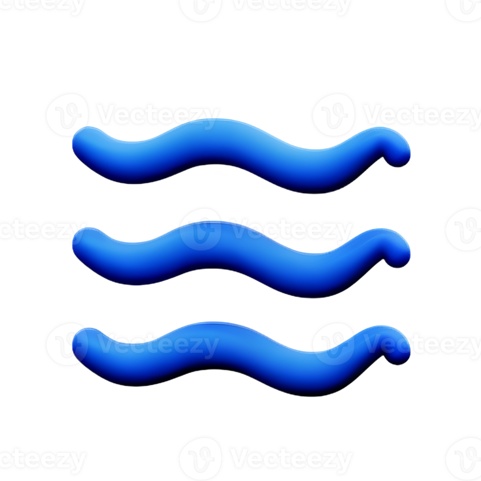 ocean waves 3d rendering icon illustration png