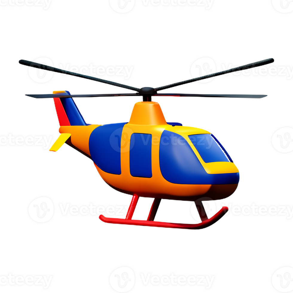 helicopter 3d rendering icon illustration png