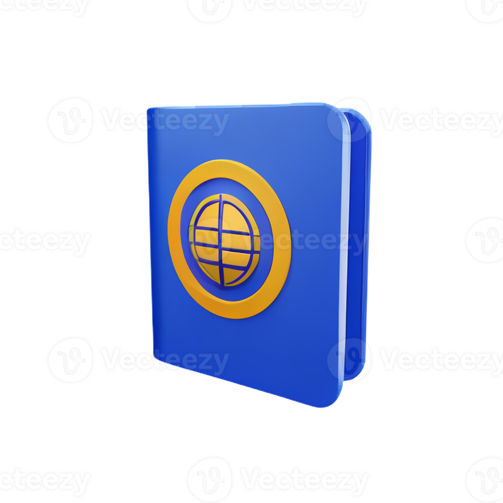 passport 3d rendering icon illustration png