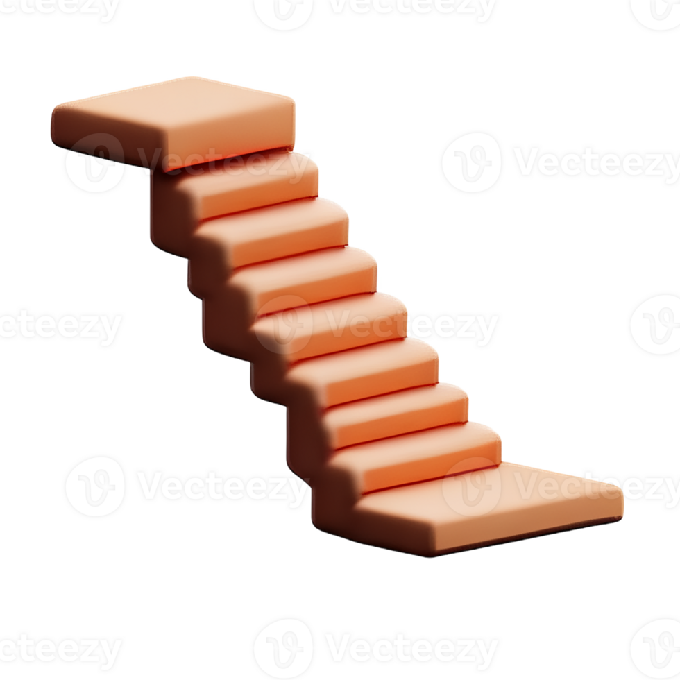 stairs 3d rendering icon illustration png