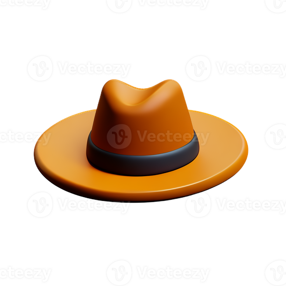 cowboy hat 3d rendering icon illustration png