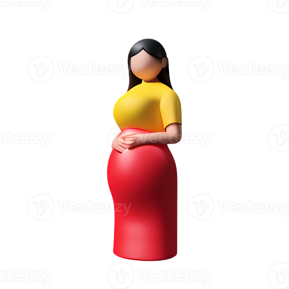 pregnant 3d rendering icon illustration png