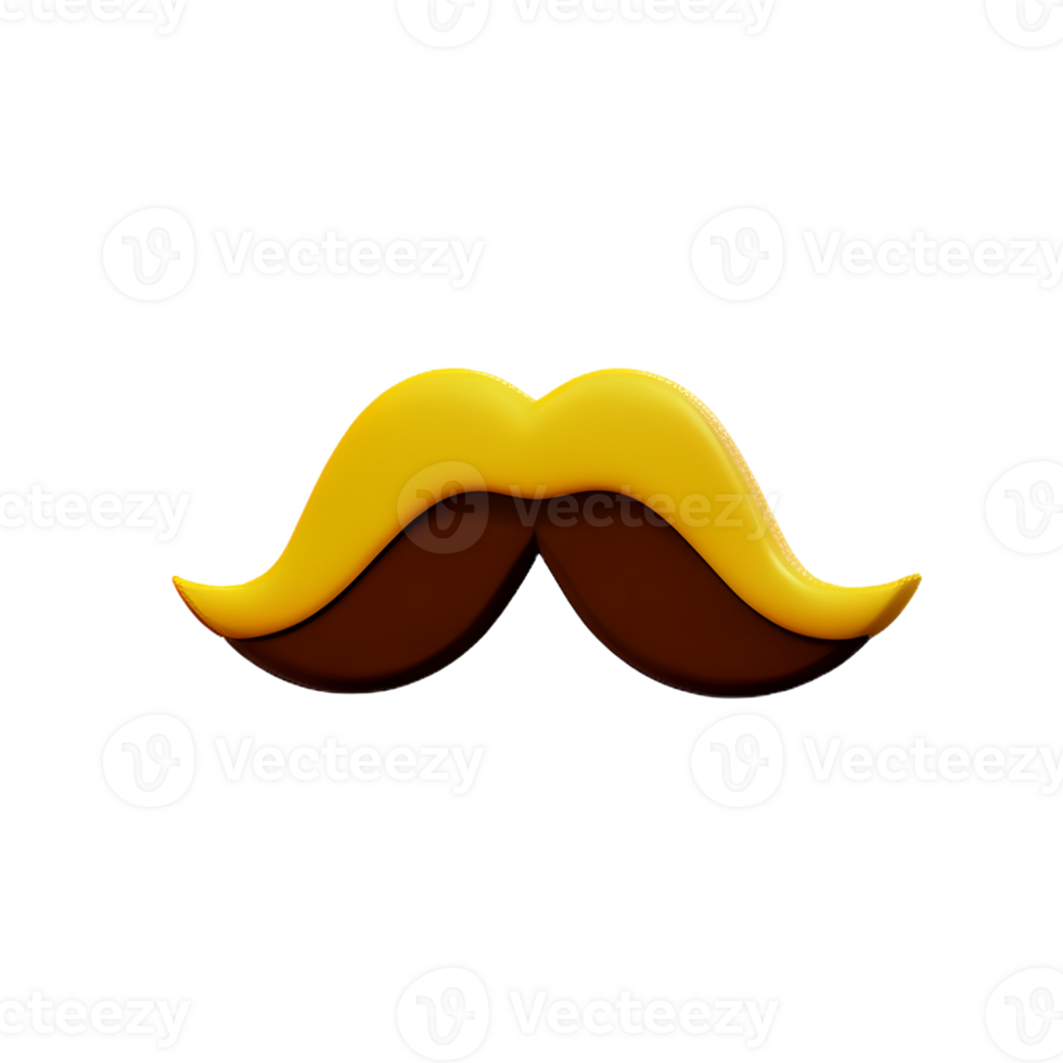 mustasch 3d tolkning ikon illustration png