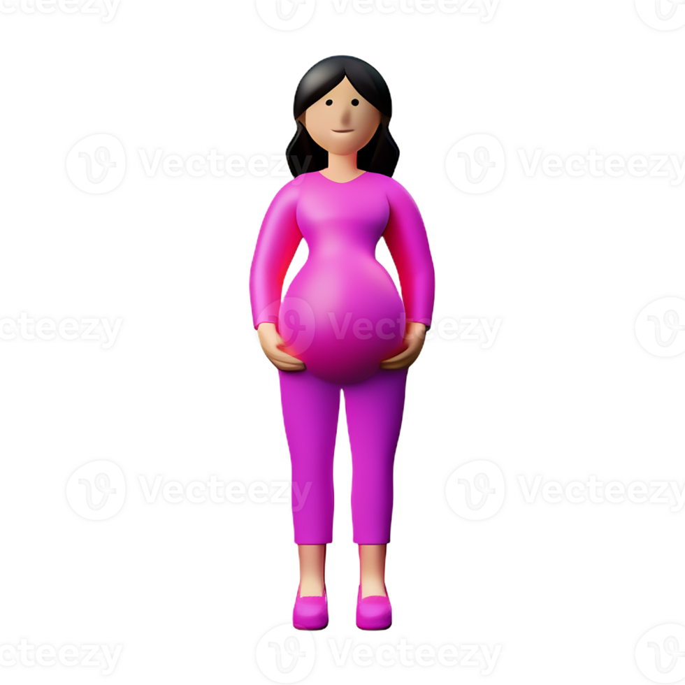 pregnant 3d rendering icon illustration png