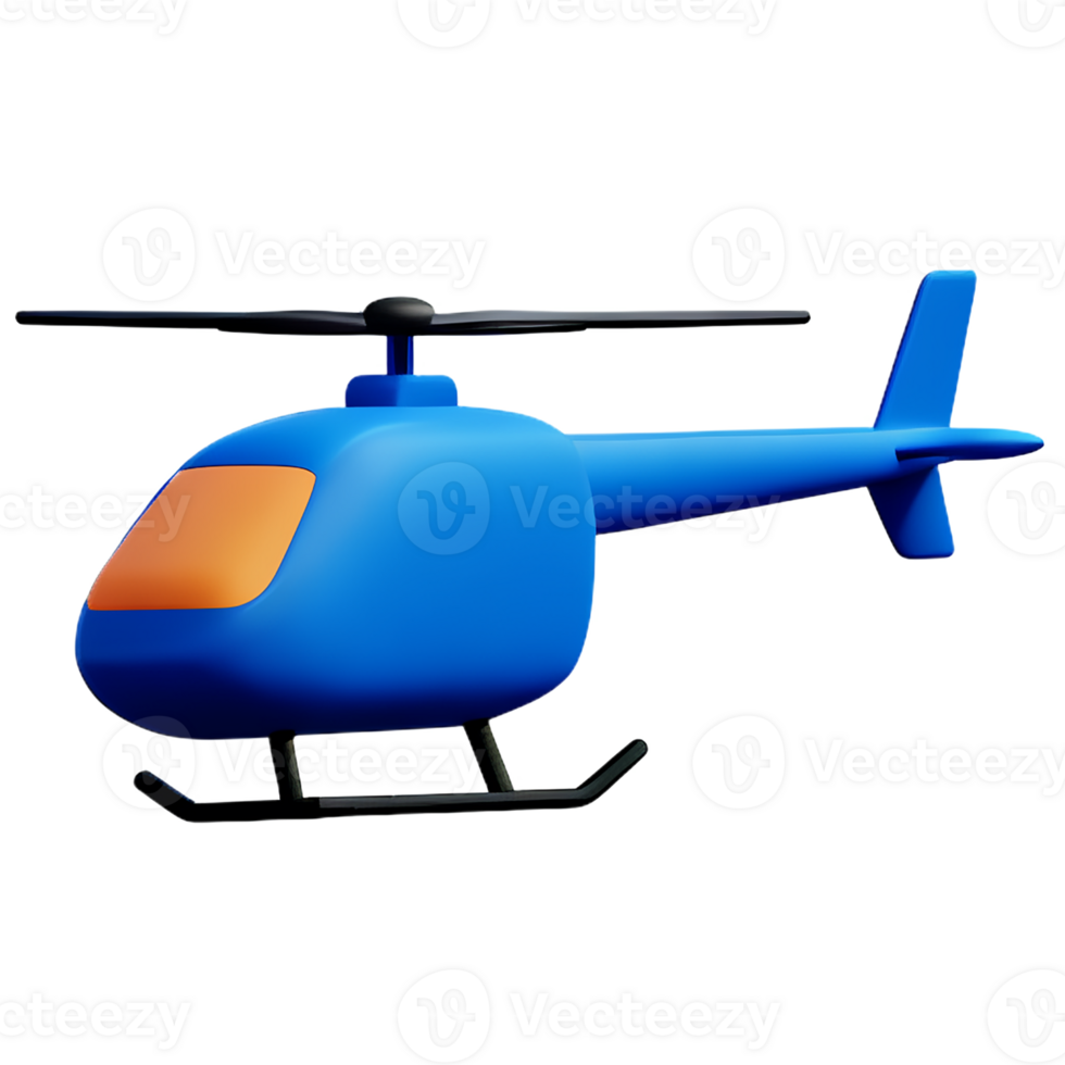 helicopter 3d rendering icon illustration png