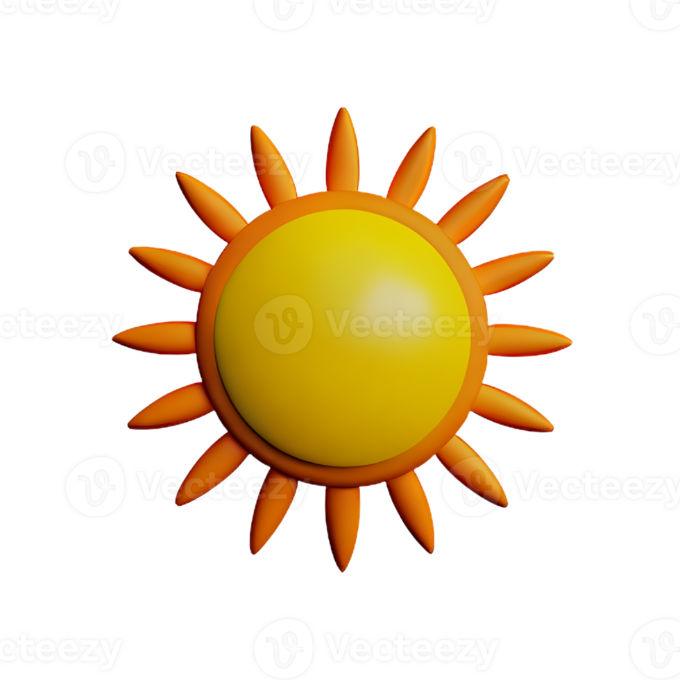 sun flower 3d rendering icon illustration png