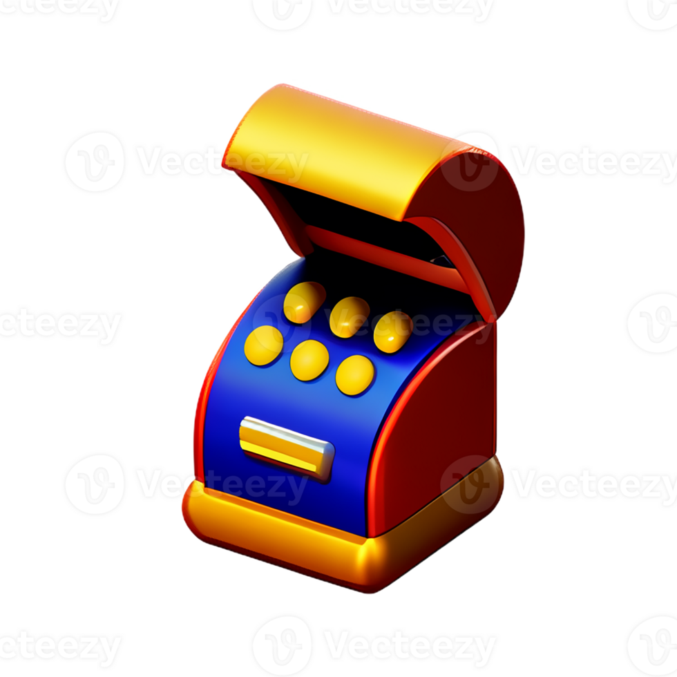 slot machine 3d rendering icon illustration png