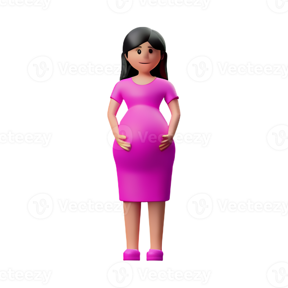 pregnant 3d rendering icon illustration png
