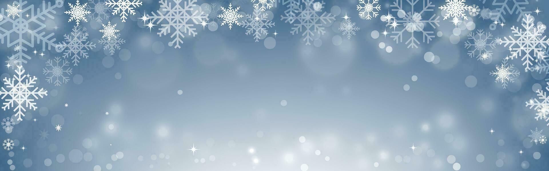 Christmas decoration with bokeh blurred snowflake with snow falling vector