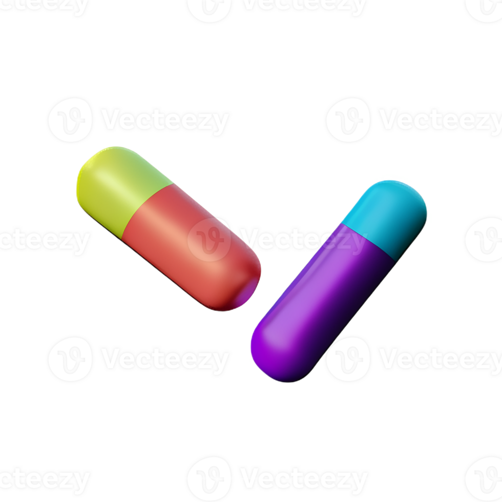 pills 3d rendering icon illustration png