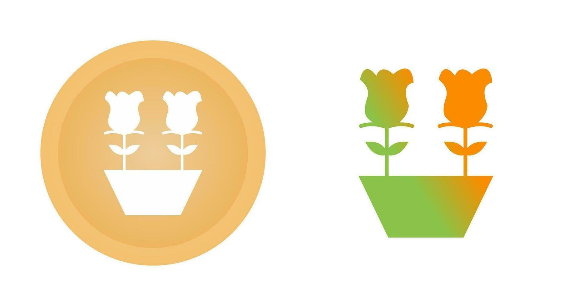 Tulips in Pot Vector Icon