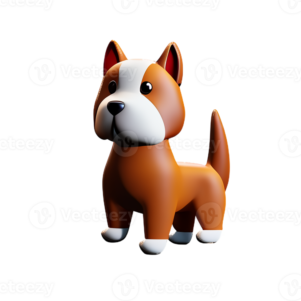 puppy 3d renderen icoon illustratie png