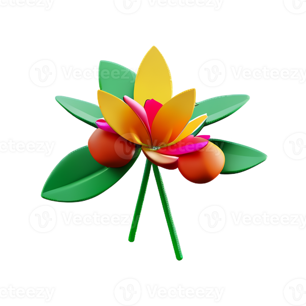orchid 3d rendering icon illustration png