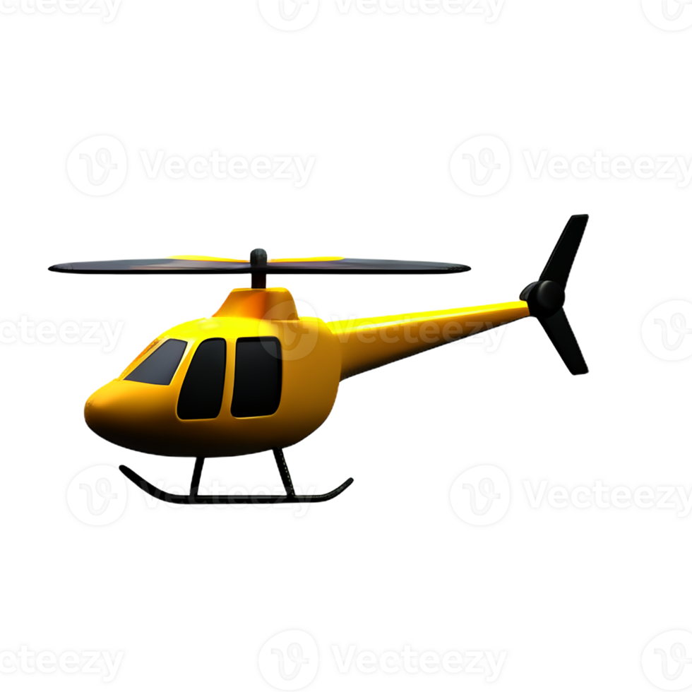 helicopter 3d rendering icon illustration png