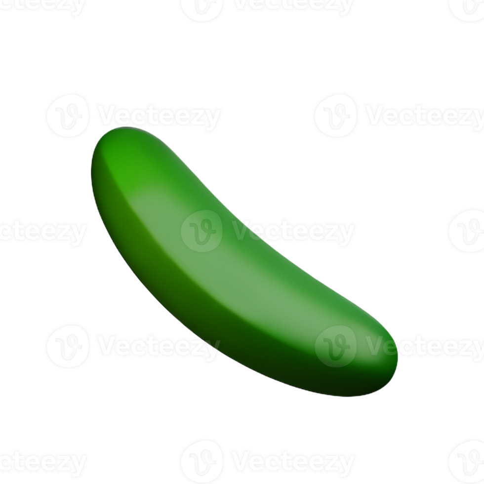 cucumber 3d rendering icon illustration png