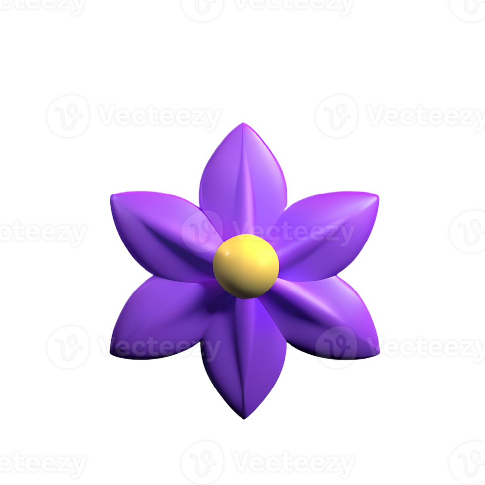 purple flower 3d rendering icon illustration 28868702 PNG