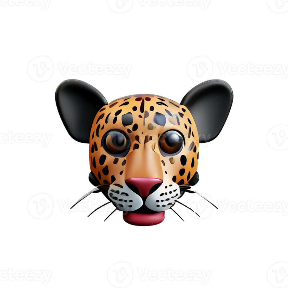 leopard 3d rendering icon illustration png