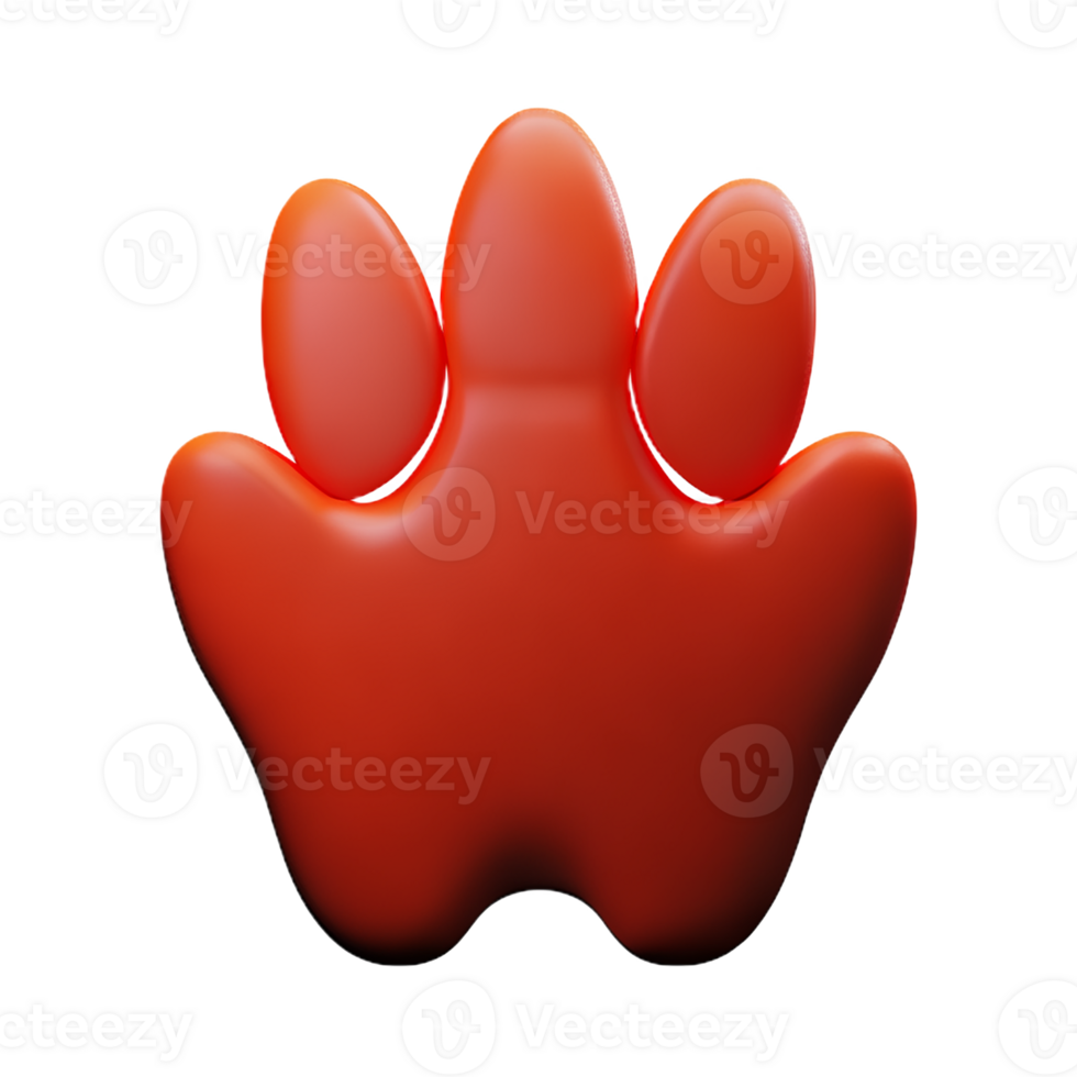 dog paw 3d rendering icon illustration png