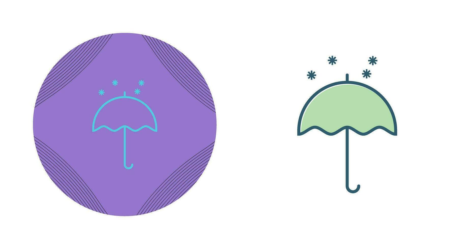 Umbrella with Snow Vector Icon