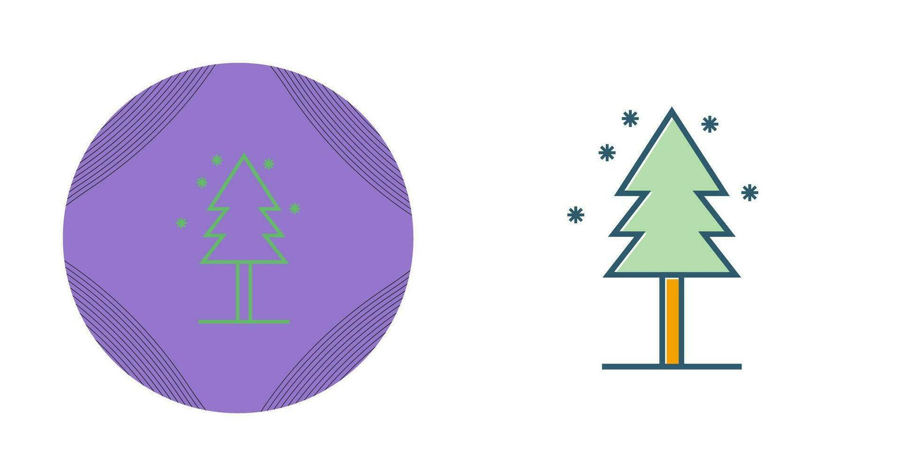 árbol en el icono de vector de nieve