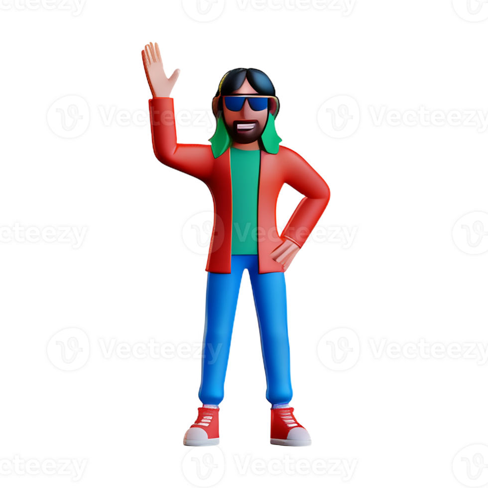 hippie 3d rendering icon illustration png